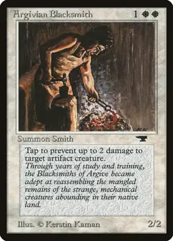 MTG Argivian Blacksmith MP Antiquities ATQ Magic Gathering card old school - Image 1