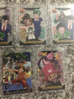 Dragon Ball One Piece Jump Collaboration 40th Anniversary Anime Wafer Card Set - Image 3