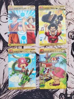 Dragon Ball x One Piece Jump Magazine 40th Anniversary Card Goku Luffy Lot - Image 1