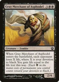 Magic The Gathering MTG GRAY MERCHANT OF ASPHODEL Theros NM Near Mint - Image 1