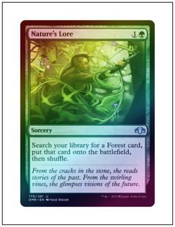 1x Nature's Lore, Foil, Dominaria Remastered, Magic the Gathering MTG NM - Image 1