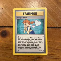 Pokemon TCG Misty's Wish Gym Challenge Rare Non-Holo - MP/creases - Image 1