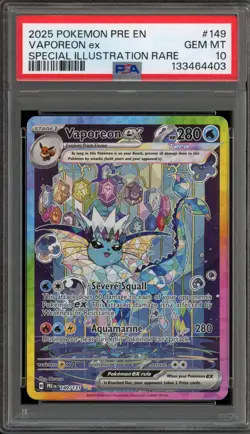 Pokemon Vaporeon ex Prismatic Evolutions Special Illustration Rare #149 PSA 10 - Image 1