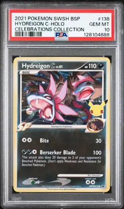 2021 POKEMON SWSH BLACK STAR PROMO CELEBRATIONS COLL HYDREIGON C-HOLO PSA 10 - Image 1
