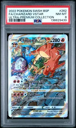 2022 Pokemon Swsh Black Star Promo #262 Fa/Charizard Vstar PSA 8 - Image 1