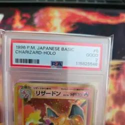 1996 POKEMON BASE SET JAPANESE #6 CHARIZARD-HOLO PSA 2 - Image 4