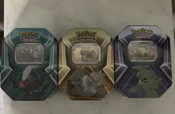Lot of 3 Pokemon Triple Whammy Tins Tyranitar Slaking Darkrai Brand New Sealed - Image 1