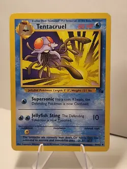 Tentacruel 44/62 Fossil Regular Pokemon TCG MP Vintage - Image 1