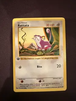 Pokemon 1st Edition Shadowless Base Set Rattata And Raticate Excellent Condition - Image 2