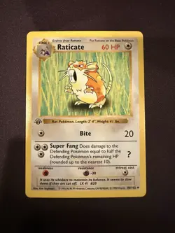 Pokemon 1st Edition Shadowless Base Set Rattata And Raticate Excellent Condition - Image 4