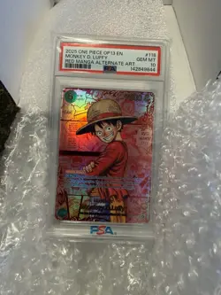 2025 ONE PIECE CARRYING ON HIS WILL OP13 RED MANGA ALT ART MONKEY D LUFFY PSA 10 - Image 4