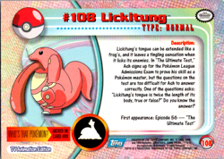 Lickitung #108 - BLUE LOGO - Non-Holo - SERIES 2 - TOPPS POKEMON Card - LP/NM - Image 2