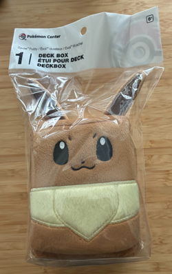 Pokemon Center TCG Fuzzy Eevee Deck Box NEW spc card holder pouch soft - Image 1