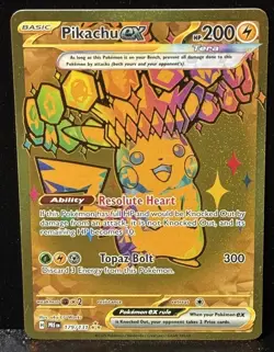 Pokemon TCG S&V Pikachu EX Hyper Rare Holo Card 179/131 Prismatic Evolutions - Image 1