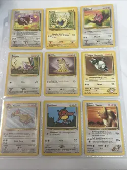 Pokemon TCG Base Set 9 card lot. Commons. Cards shown will be the ones you get - Image 1