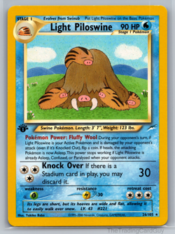 Pokemon Card - Light Piloswine Neo Destiny 26/105 Rare 1st Edition LP - Image 1