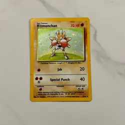 Pokemon TCG Hitmonchan Base Set Holo Card 7/102 MP Condition - Image 1