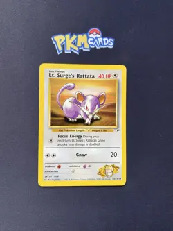 Pokemon TCG Lt. Surge's Rattata Gym Heroes 82/132 Regular MP. - Image 1
