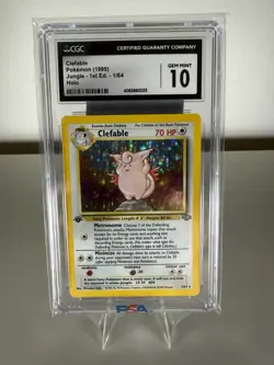 1st EDITION 1999 POKEMON JUNGLE #1 CLEFABLE-HOLO CGC 10 LOW POP 27 Gem Mint! - Image 1