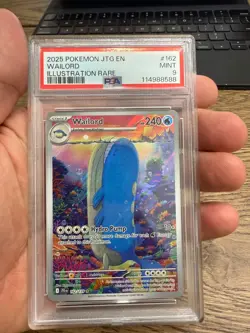 2025 POKEMON JTG EN-JOURNEY TOGETHER ILLUSTRATION RARE #162 WAILORD PSA 9 - Image 1