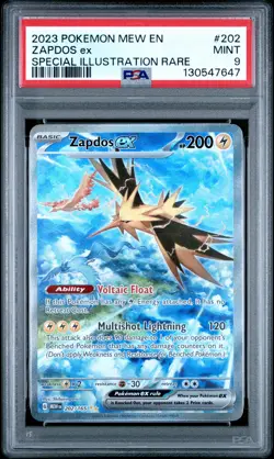 2023 POKEMON MEW EN-151 SPECIAL ILLUSTRATION RARE #202 ZAPDOS EX PSA 9 - Image 1