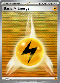 Basic Lightning Energy SVE 020 Holo Pattern Pokemon White Flare & Black Bolt NM - Image 1