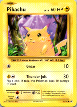 Pokemon TCG Pikachu Evolutions 35/108 Regular Common NM - Image 1