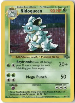 Nidoqueen (7), Pokemon Jungle Holo Rare, 07/64 MP - Image 1