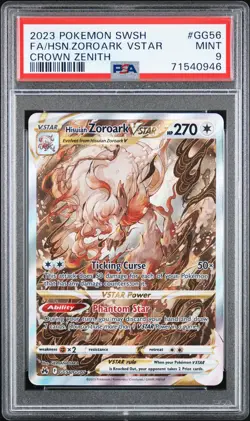 2023 POKEMON SWORD & SHIELD CROWN ZENITH FULL ART/HISUIAN ZOROARK VSTAR PSA 9 - Image 1