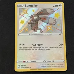 Bunnelby SV097/SV122 Shiny Holo Rare SWSH: Shining Fates NM/M Pokemon TCG - Image 1