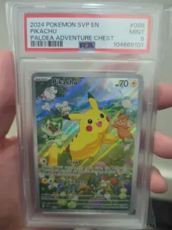 Pikachu SVP 088 PSA 9 MINT Black Star Promo Paldea Adventure Chest Pokemon TCG - Image 1