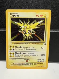 Pokemon TCG Zapdos Holo Card 20/130 Base Set 2 LP - Image 1