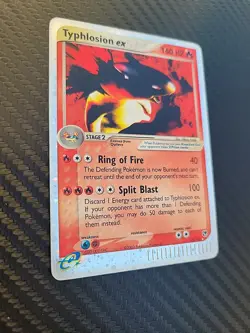 2003 Pokemon TCG Typhlosion EX Sandstorm Holo Card 99/100 Damaged - Image 4