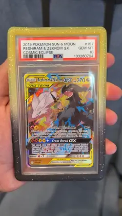 Reshiram & Zekrom GX-157/236-NM-COSMIC Eclipse Ultra Rare Pokemon Card - PSA 10 - Image 1