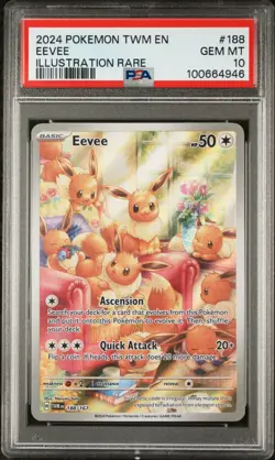 PSA 10 GEM MINT Eevee 188/167 Illustration Rare Pokemon Card - Image 1
