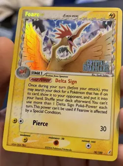 Pokemon Fearow Holo Rare Card 18/100 Crystal Guardians Stamped Delta Species - Image 3