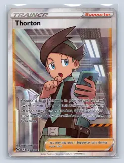 Thorton (Full Art) 195/196 Holo SWSH11: Lost Origin NM Pokemon TCG Card - Image 1