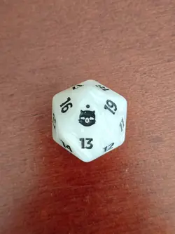 MTG FIN Final Fantasy Pearl White Oversized D20 Spindown life die Counter Dice - Image 1