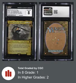 MTG LOTR MYTHIC FOIL EXTENDED ART Sauron, Lord of the Rings CGC 8. - Image 3