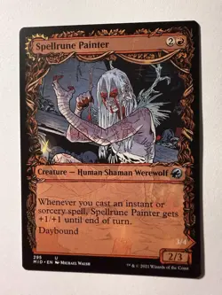x1 Spellrune Painter / Spellrune Howler MID MTG 295 UNCOMMON SHOWCASE 1x - Image 1