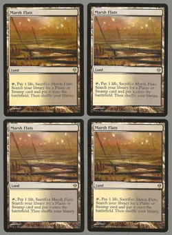 MTG Marsh Flats Zendikar (x4 4x playset play set) Moderately Played - Very Good - Image 1