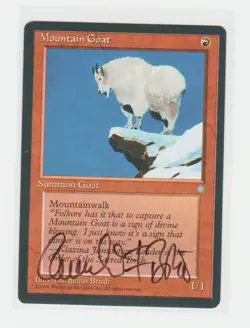 Magic the Gathering ~ Mountain Goat ~ ICE AGE ~ M/NM ~ Signed by Artist #1 - Image 1