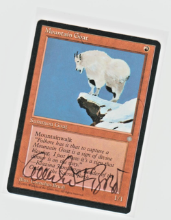 Magic the Gathering ~ Mountain Goat ~ ICE AGE ~ M/NM ~ Signed by Artist #2 - Image 1