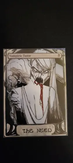 MTG ALTER, Vampiric Tutor. Artist: Mr. Felt. Full art alter/tarot - Image 1