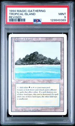 1994 Magic the Gathering PSA Mint 9 Revised Dual Land Tropical Island - MTG - Image 1