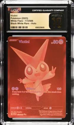 Pokemon TCG: Victini #172 White Flare/Black White Rare - CGC 10 Pristine - POP 7 - Image 1