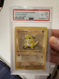 Pokemon Sandshrew 1st Edition Base Set Shadowless #62/102 1999 WOTC PSA 6 EX-MT! - Image 1