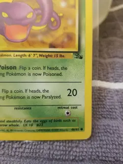 Pokemon Fossil Set COMMON Ekans 46/62 - Near Mint (NM) - Image 4