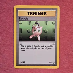 Pokemon 1999 Fossil 1st Edition: Recycle 61/62 Trainer - NM - Image 1