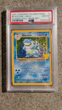 PSA 10 2021 Pokemon Celebrations Blastoise Classic Base Set Gem Mint - Image 1